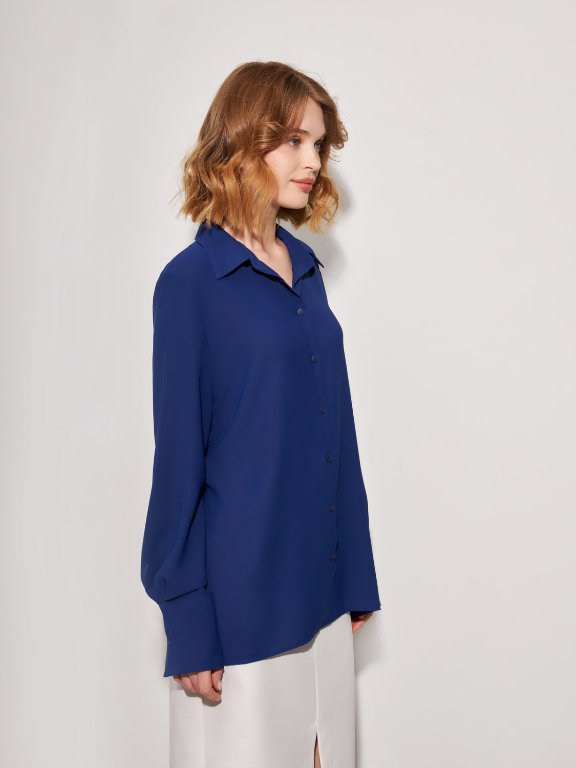 Синяя блузка - рубашка
